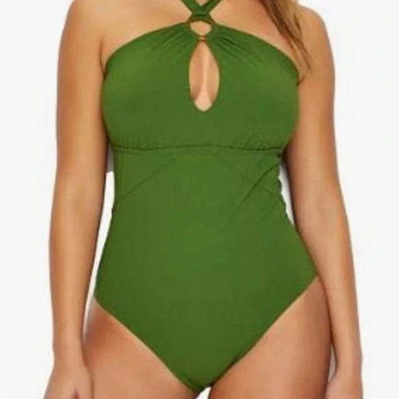 Amoressa by Miraclesuit Women's Swimwear High Neckline Green One